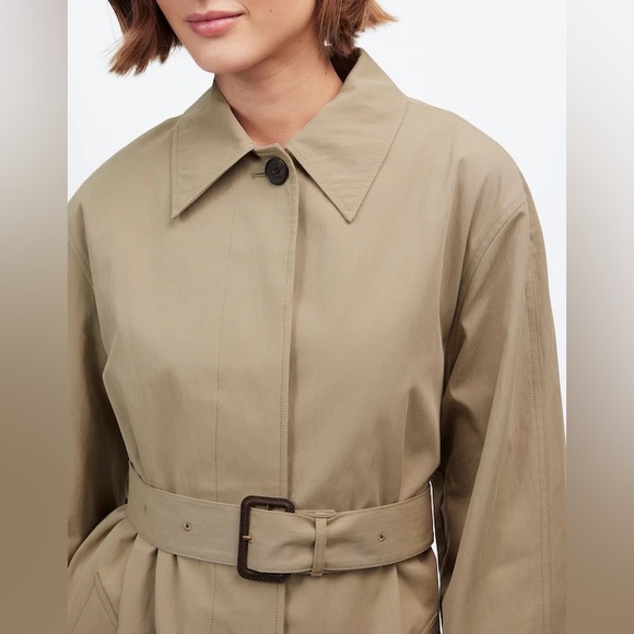 Madewell Single Breasted Trench Coat in Heritage Khaki Tan Size Small NWT - Picture 5 of 15